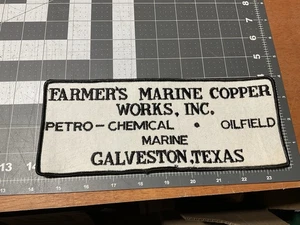Vtg Industrial Back Patch, Farmers Marine Copper  Works, Oilfield, Marine, Petro - Picture 1 of 2