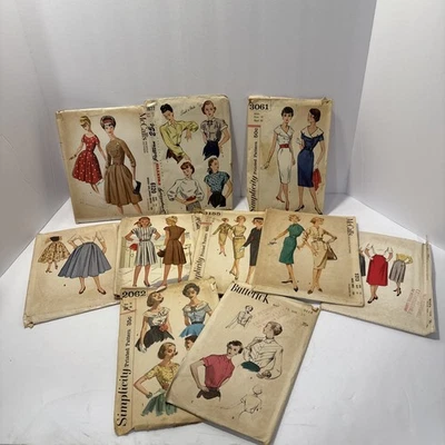 lot of 10 assorted vintage sewing by patterns. McCall’s,  Butterick, Simplicity - Image 1 of 4