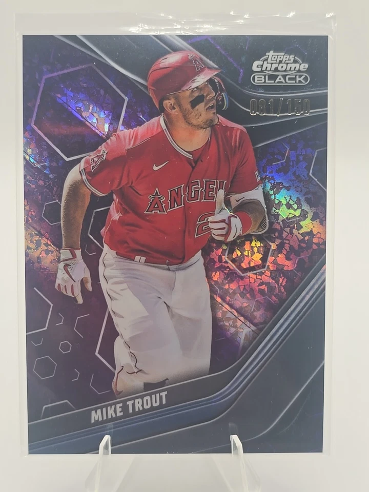 2023 Topps Chrome Black Mike Trout Purple Mini Diamond /150 - Image 1 of 1