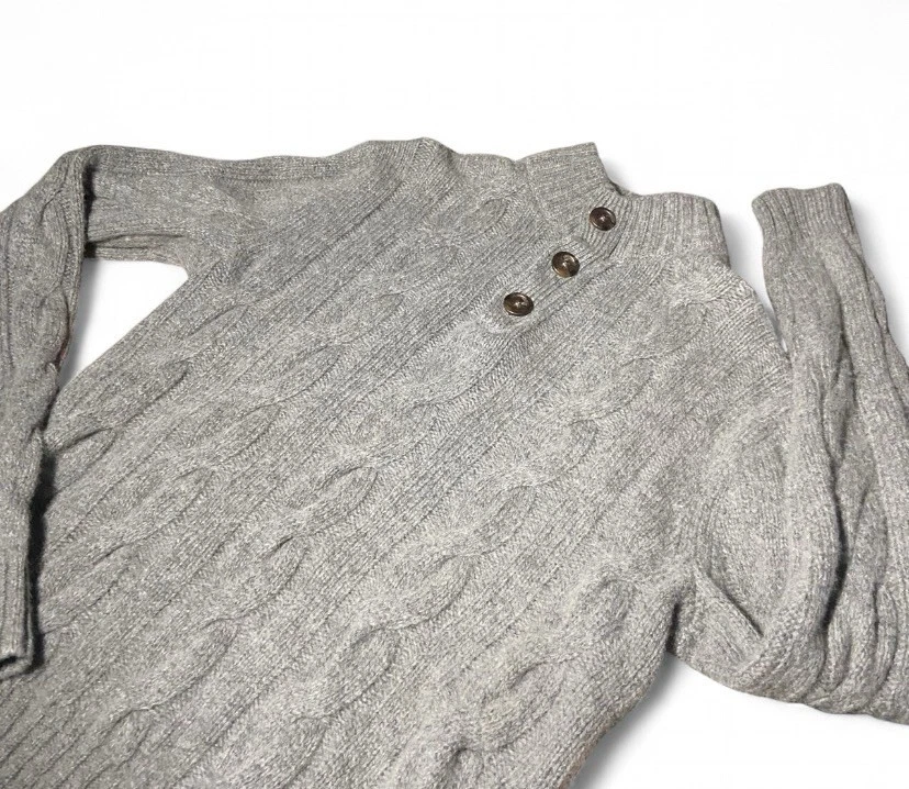 Suéter para mujer Vineyard Vines XS tejido con cable mezcla de lana de cordero 1/4 abotonado Foto 1 de 4