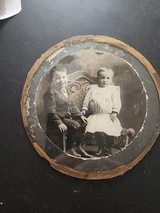 1905 Children Portrait mouted on glass Photograph - Picture 1 of 2