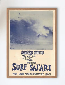 Surf Safari Filmposter, California Vibes Surfdruck, Vintage Strand Wanddeko - Bild 1 von 3