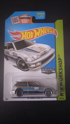 Hot Wheels 90 Honda Civic EF Zamac HW Workshop EUA Exclusivo 2015 - Imagem 1 de 4
