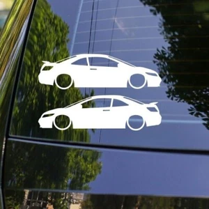 2x Lowered Car Stickers - For Honda Civic Si Coupe 2006-2009 8th Gen USDM - Picture 1 of 3