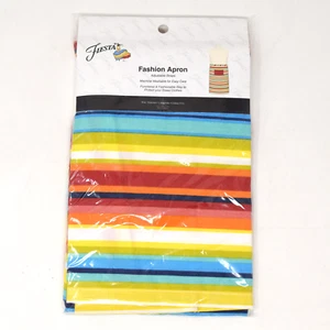 Medio delantal Fiesta Ware unisex talla única correas de cintura ajustables rayas arco iris nuevo - Imagen 1 de 11