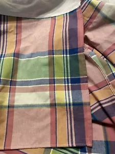 Waverly Pink Multi Plaid Twin Dust Ruffle Bed Skirt 15”Drop Cotton NEW - Picture 1 of 7