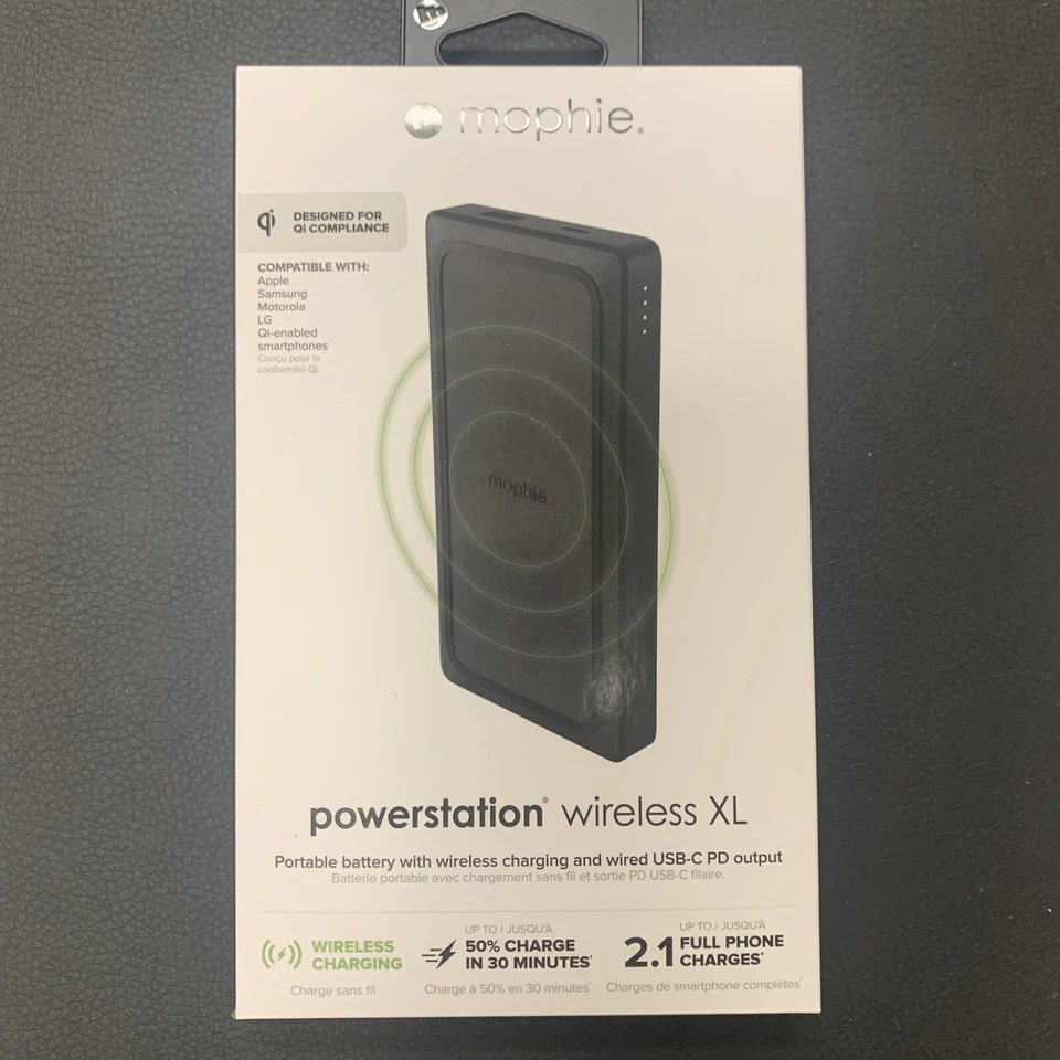 mophie Powerstation Wireless XL Portable Battery Usb-c PD 10 000mah