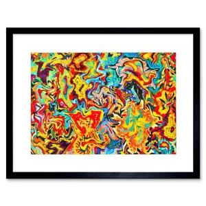 Trippy Psychedelic Framed Print Wall Art 12x16 Inch - Picture 1 of 25