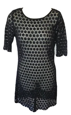 Pilgrim Dress Womens Size 10 Black Lace Unlined Scalloped  - image 1 of 3