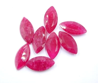54 Cts 8 Pcs Ruby Marquise Cut Loose Lab Created Gemstone 10x20 MM P-3186 - Image 1 of 4