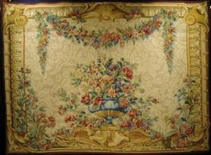 Französischer Wandteppich, Blumenmuster "Vendome" 38" x 28" - Bild 1 von 9
