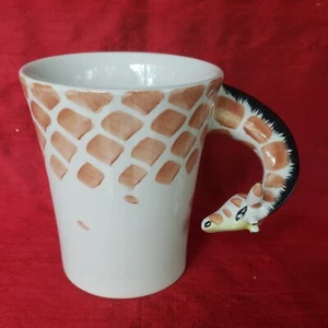 3D Giraffe handbemalt Tier Keramik Kaffeebecher Teetasse Pier 1 - Bild 1 von 5