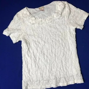Toffee Apple XXL Short sleeve white Lace shirt WOMEN - Picture 1 of 8