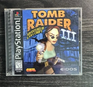 Tomb Raider III 3 Sony PlayStation 1 PS1 etichetta nera CIB - Foto 1 di 4