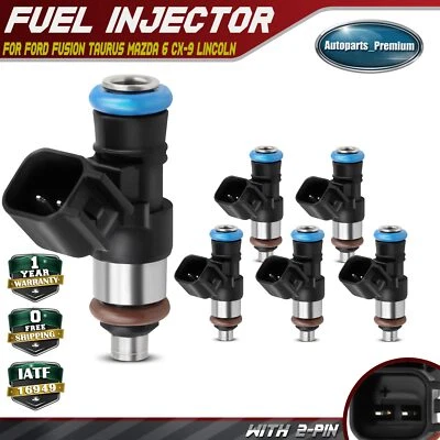 Juego de 6 inyectores de combustible para Ford Fusion Taurus Mazda 6 CX-9 Lincoln V6 3,5 L 3,7 L Foto 1 de 4