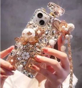Bling Sparkle Diamond Perfume Bottle Case Cover For iPhone 15 14 13 12 Pro Max - Picture 1 of 17