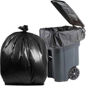 PlasticMill 95 Gallon Garbage Bags: Black, 1.2 Mil, 61x68, 50 Bags. - Picture 1 of 1