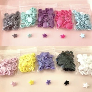 100 Sets Kam Snap Kids Button Stars Assorted Pastel Color T5 Size 20 - Picture 1 of 1