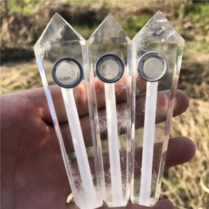 Natural Quartz Crystal Pipes clear quartz Point Pipe obelisk reiki Healing - Picture 1 of 12