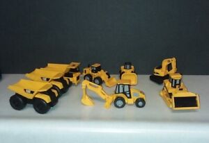 Plastic Toy Cat Caterpillar Construction Vehicles 1/24 Scale Toys 8pc Set