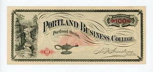 $100 Portland Business College - Portland, OREGON College Currency Note - Picture 1 of 2
