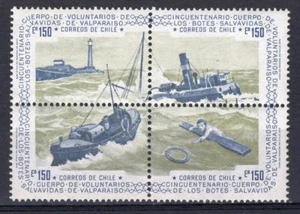 CHILE 1975 STAMP # 865/8 MNH SHIP LIFEBOATS BOTES SALVAVIDAS VALPARAISO - Picture 1 of 2