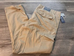 AMERICAN RAG Tan Khaki Men's Slim Straight Cargo Pants Size 38x32 NWT - Picture 1 of 6