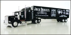 KENWORTH W900 Black Semi 1/43 Truck/Trailer Jack Daniels Custom Graphics - Picture 1 of 8