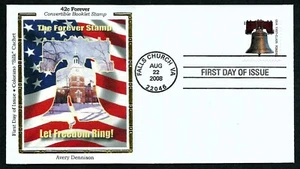 USA, SCOTT # 4125-B, FDC COVER OF COLORANO SILK LIBERTY BELL, FOREVER STAMP 2008 - Picture 1 of 1