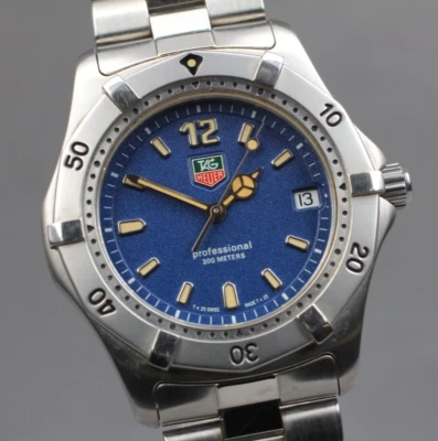 [Cinturón Original] Reloj Hombre TAG HEUER Profesional 2000 WK1113 Azul 38mm Qz U356 Foto 1 de 4
