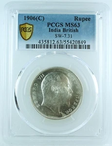 India British 1906 C India Rupee PCGS MS63 - Picture 1 of 2