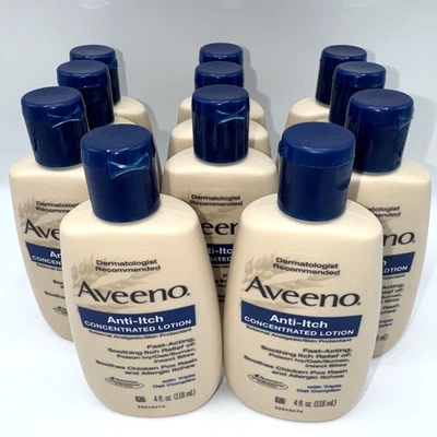 11 x Aveeno Active Naturals Anti-Itch Concentrated Lotion, 4 oz RARE Relief - Image 1 of 4
