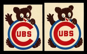 1963 JG Barron Calcomanía Co Chicago Cubs Calcomanías Dirección = Común; Sin dirección = Raro - Imagen 1 de 2