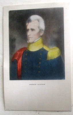 Postal de lino vintage de los años 30 del retrato del general Andrew Jackson - Imagen 1 de 2