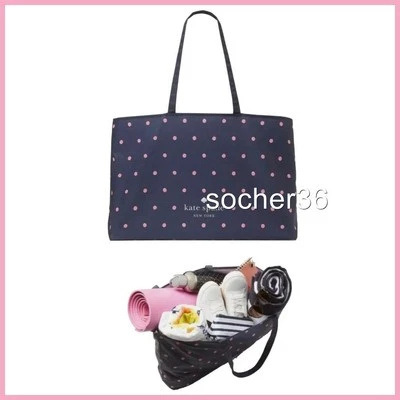 BOLSO DE MANO KATE SPADE AZUL MARINO CON LUNARES ROSAS L00312 NUEVO EN PAQUETE Foto 1 de 4