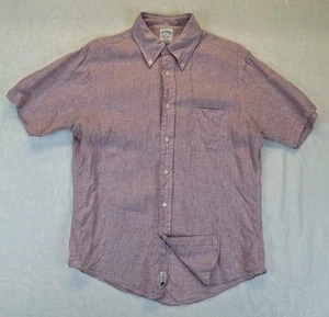 Brooks Brothers Regent Baird McNutt 100% lino irlandese abbottonato rosso med - Foto 1 di 7