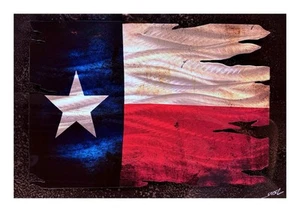 Nicholas Nick Yust Metal Art Sculpture Texas Metal Flag Painting 2023 Original - Picture 1 of 1