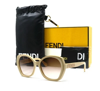 NUEVAS GAFAS DE SOL FENDI FE40112I 57F BEIGE BRILLANTE MARRÓN DEGRADADO AUTÉNTICAS Foto 1 de 4