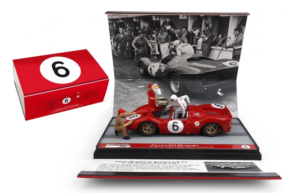 Brumm S25/09 Ferrari 330 P4 #6 2nd BOAC 6hr 1967 'Driver Swap' - 1/43 Scale - Image 1 of 4