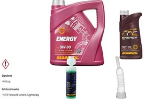 5L MANNOL Motoröl Energy 5W-30 API SL/CF inkl. Auslaufschlauch Scheibenreiniger - Bild 1 von 7