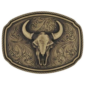 A1023C Montana Silversmiths Wild Ambition Buffalo Skull Attitude Gürtelschnalle NEU - Bild 1 von 1