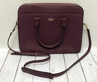Bolso Bandolera Kate Spade N.Y Saffiano Cuero Acolchado Laptop Asas Enrolladas ~ NUEVO Foto 1 de 4