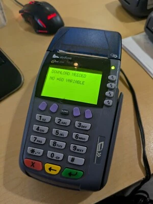 Verifone OMNI 3750 credit card processing terminal w/ printer chip reader, swipe - Image 1 of 4