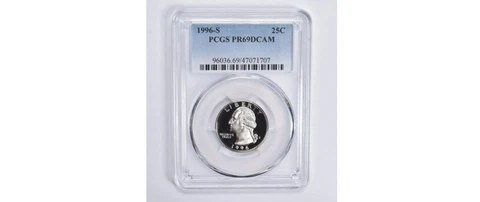 PR69 DCAM 1996-S Washington Quarter 25c PCGS Blue Label PR69DCAM Cover