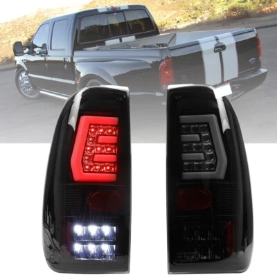 For 1997-1999 Ford F-250 Light Duty Black Smoke LED Tail Light Brake Lamps - Image 1 of 4