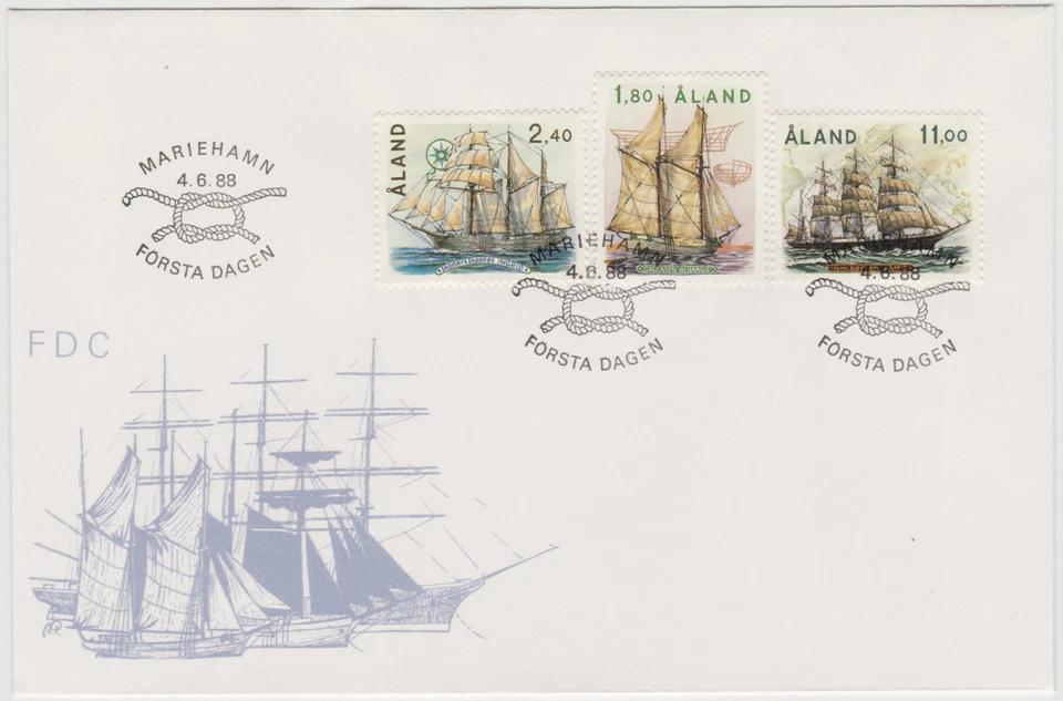Aland FDC 1988, Sailing Ships, Mint - Image 1 of 1