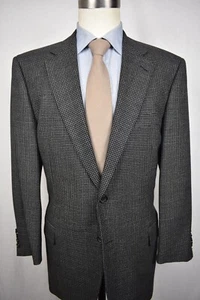 Zanella Black w/ White Checked 100% Wool Two Button Sport Coat Size: 43R - Picture 1 of 9