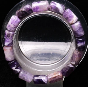 8.2*8.2*13mm Natural Dream Purple Amethyst Crystal Gemstone Beads Bracelet AAA - Imagen 1 de 6
