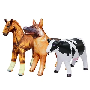 Inflatable Farm Animals 3 Pack Cow Horse Dog – Christmas Gift Holiday Decor - Picture 1 of 6