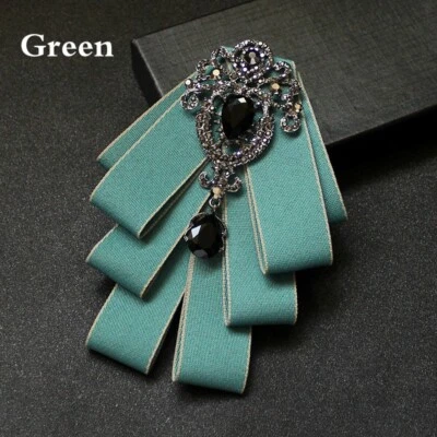 Corbata de moño preatada para hombre con estrás camisa corbata para boda fiesta Foto 1 de 4